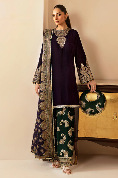 Shop JAZMIN Velvet Formal VF-2030 at Raz Ruya! Huge discounts on luxury Pakistani designer wear. Fast delivery to UK, USA & Canada. End-of-Year & New Year Sale!