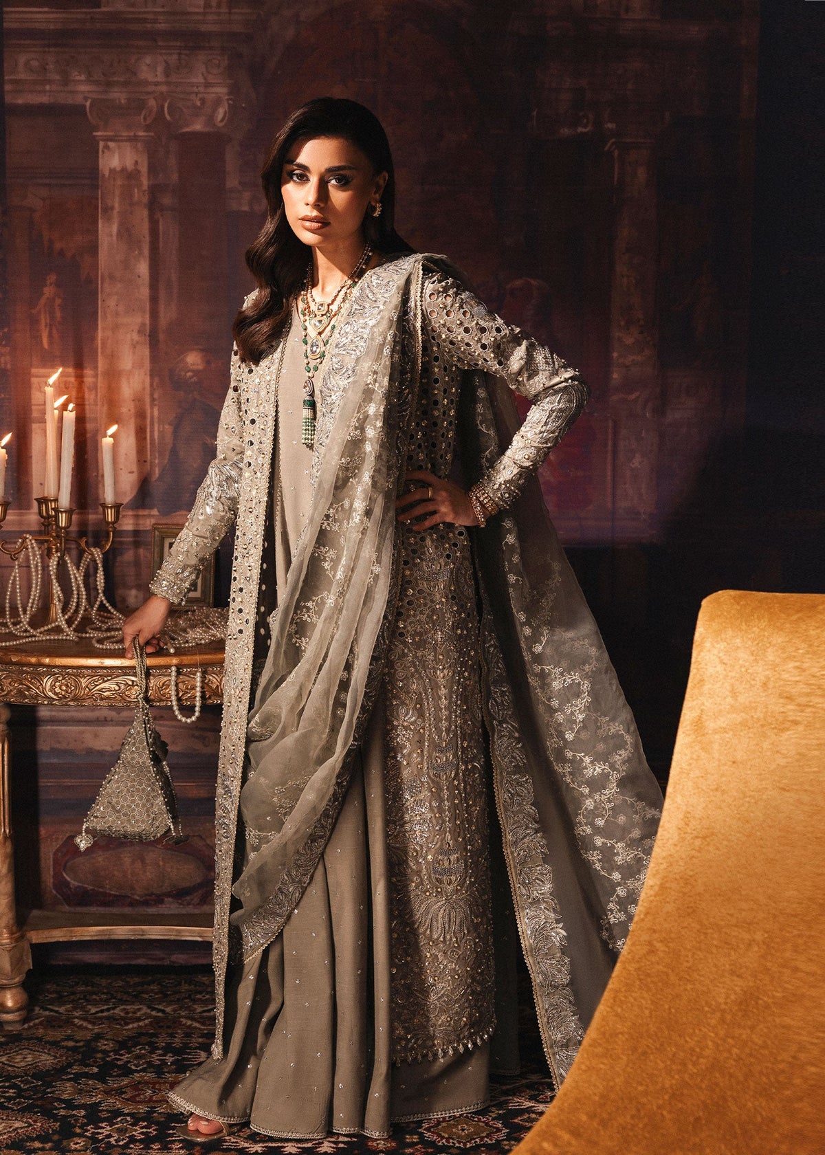 Sardinia Sage Smoke tassel silk pishwas – view 7