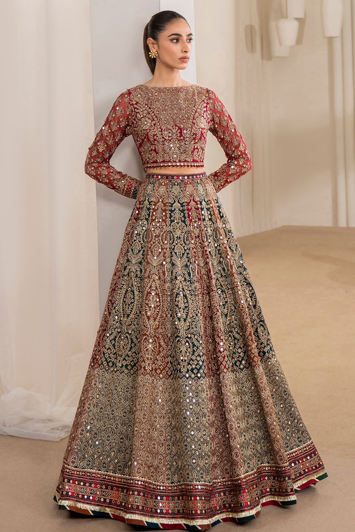 Jazmin WF'24-02 embroidered organza dupatta borders