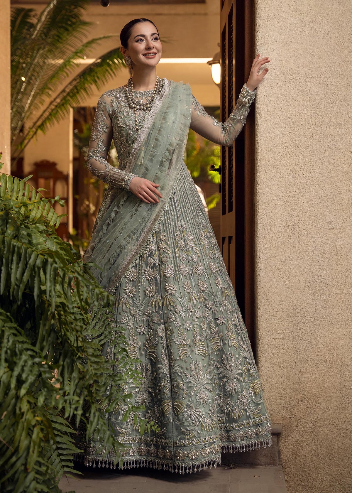 Crimson x Saira Shakira Swarovski Story net formal suit