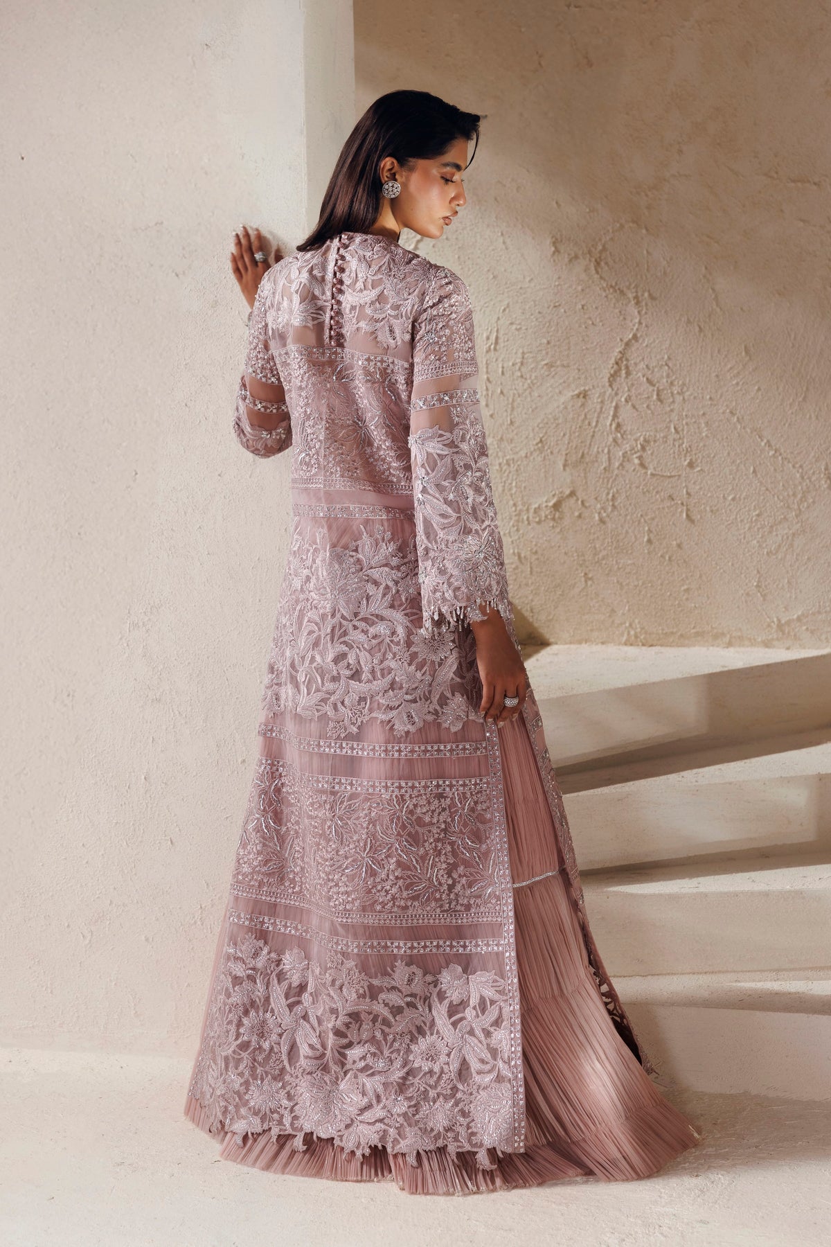 Akbar Aslam Lueur embellished organza sleeves