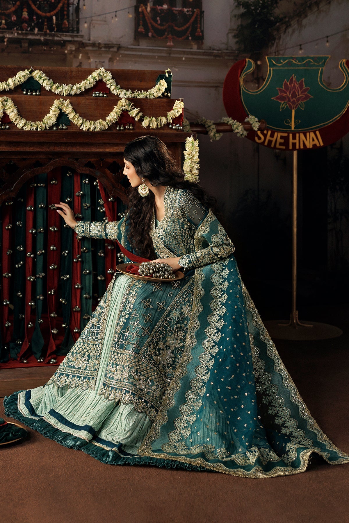 Afrozeh Suhan embellished organza panels detail