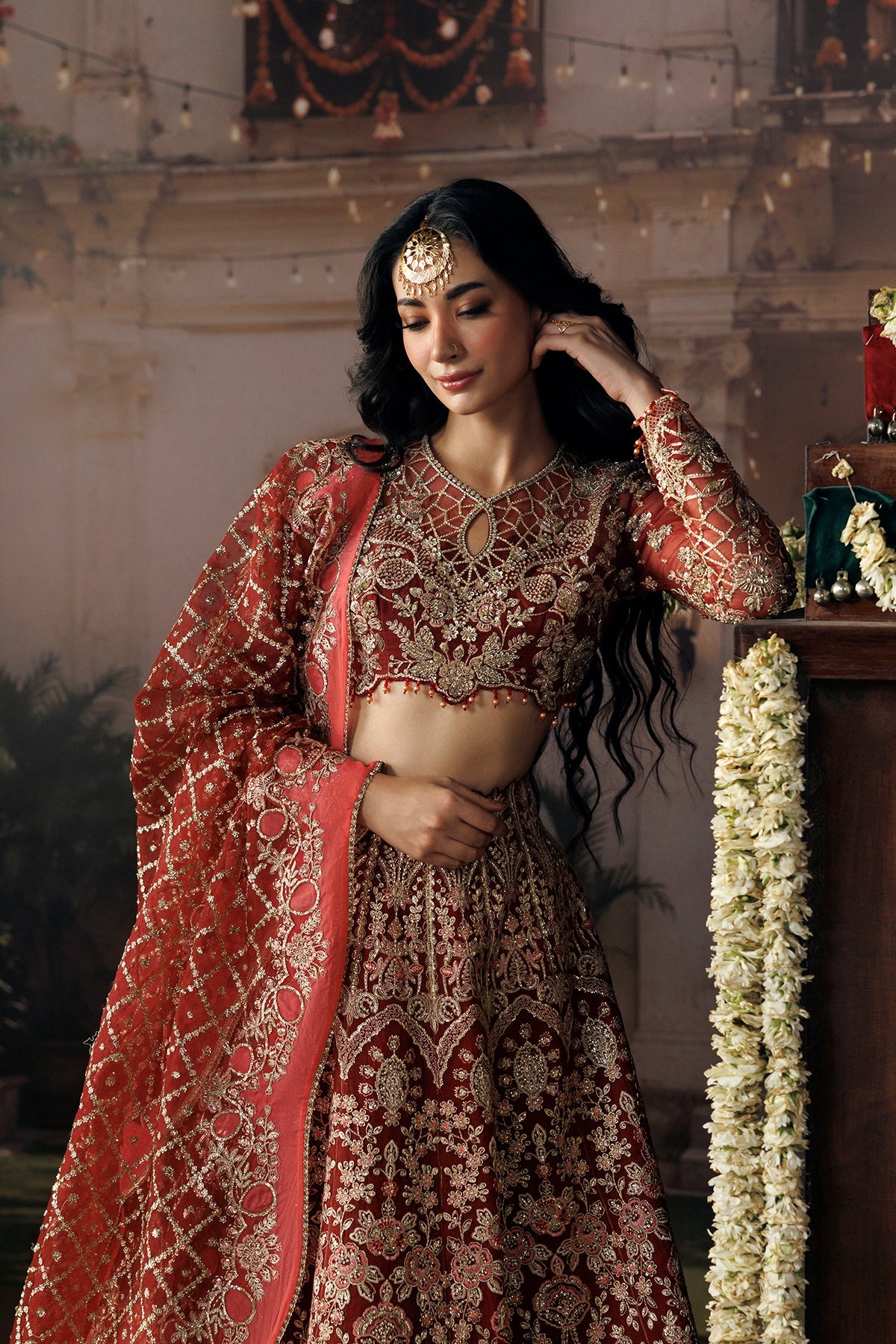 Afrozeh Rukhsan embroidered panels side view