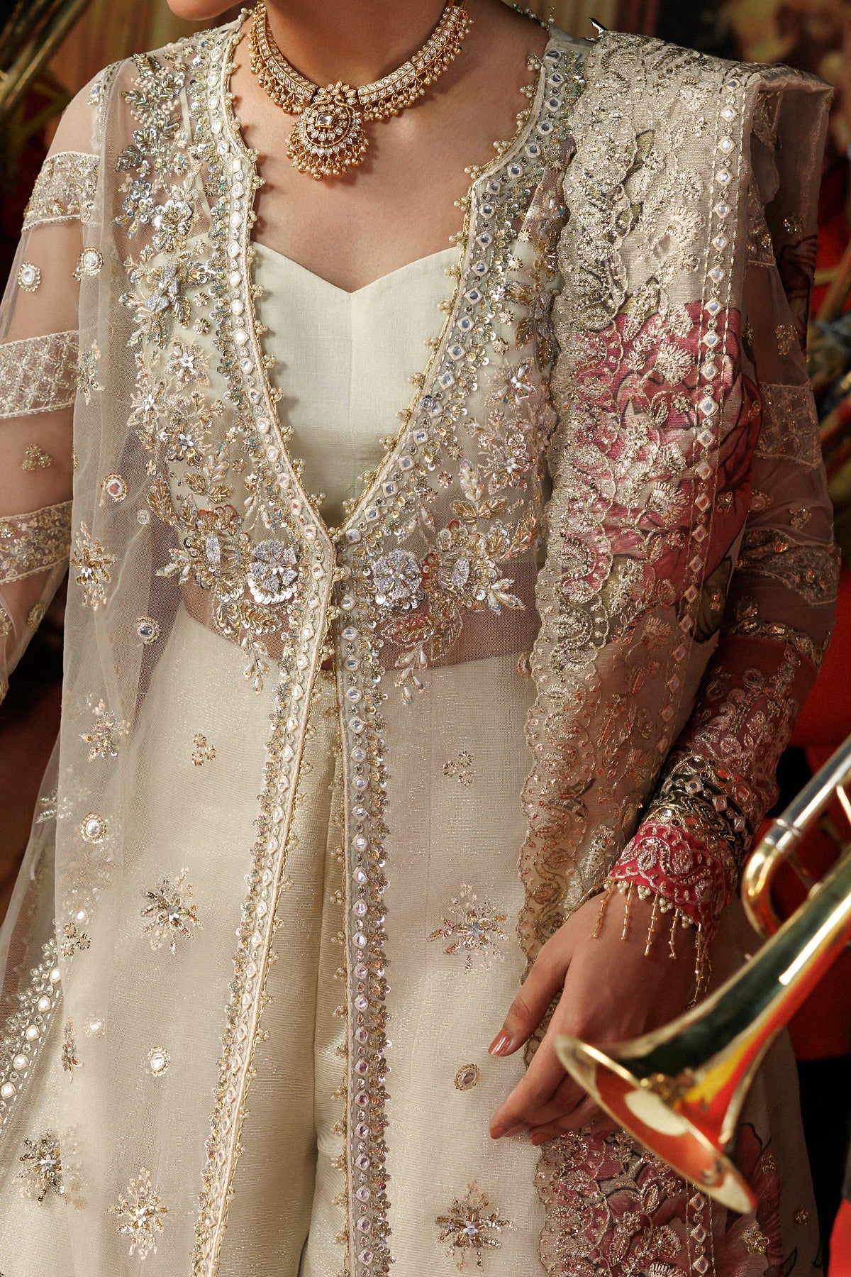 Rang-e-Wafa by Afrozeh – Pakistani bridal ivory outfit