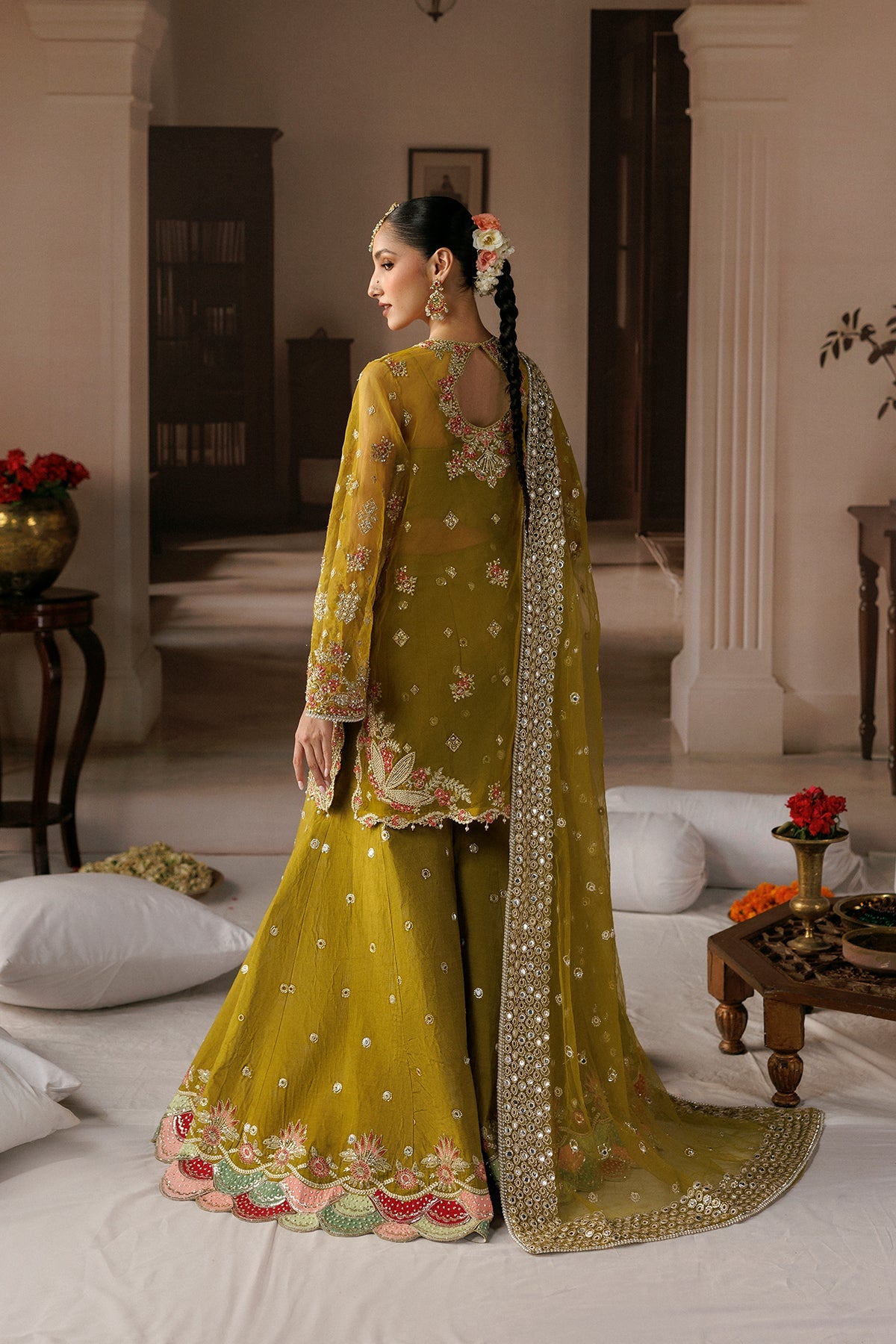 Afrozeh Shehnai Wedding Formals '26 Zarminay with raw silk trouser and net dupatta