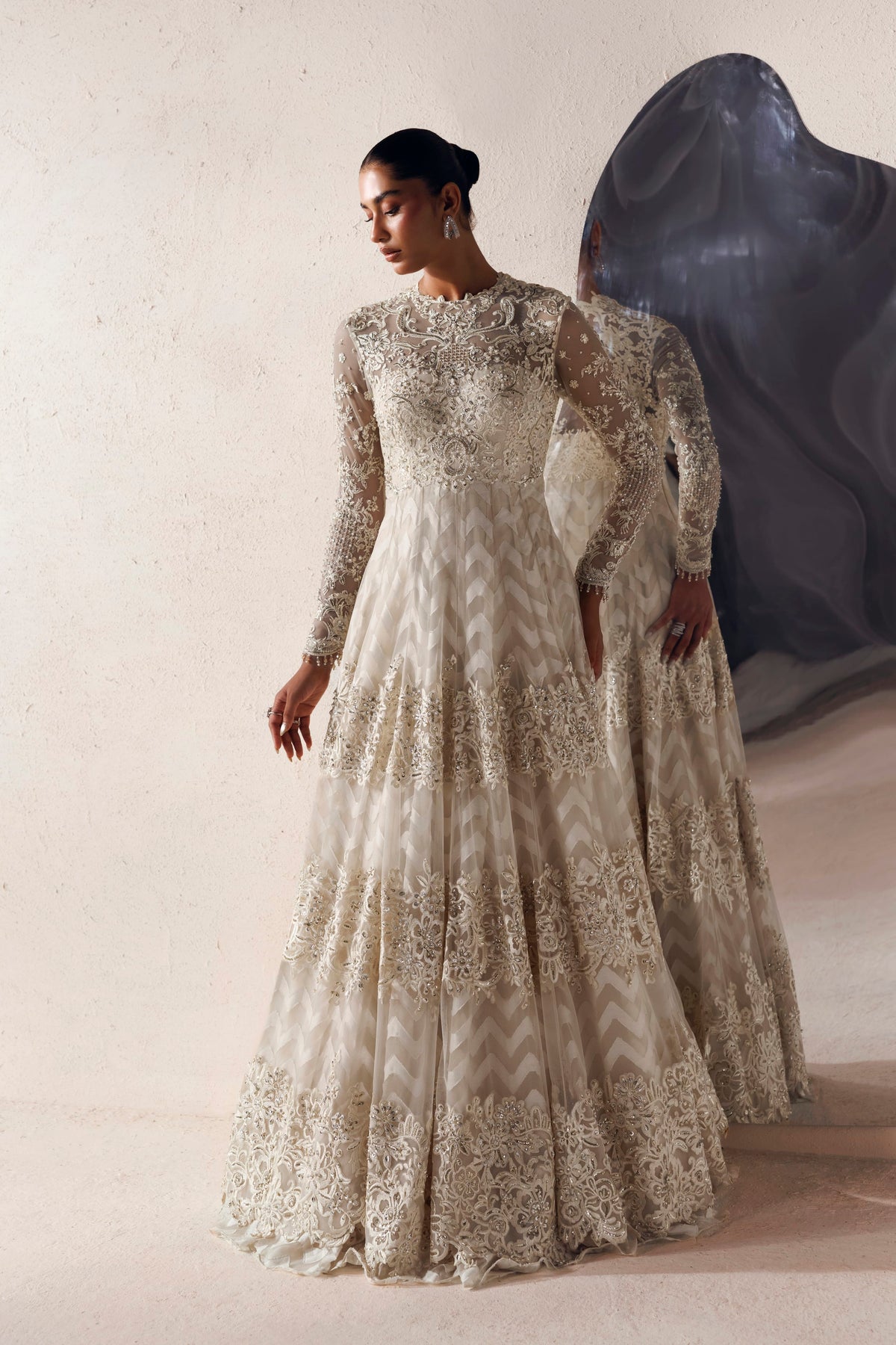 Akbar Aslam Vivienne hand-embellished net bodice