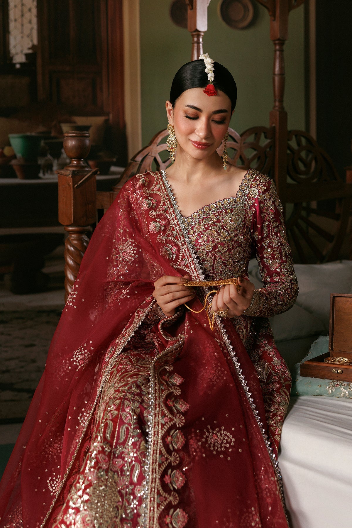 Afrozeh Virsa embroidered panels and borders side view