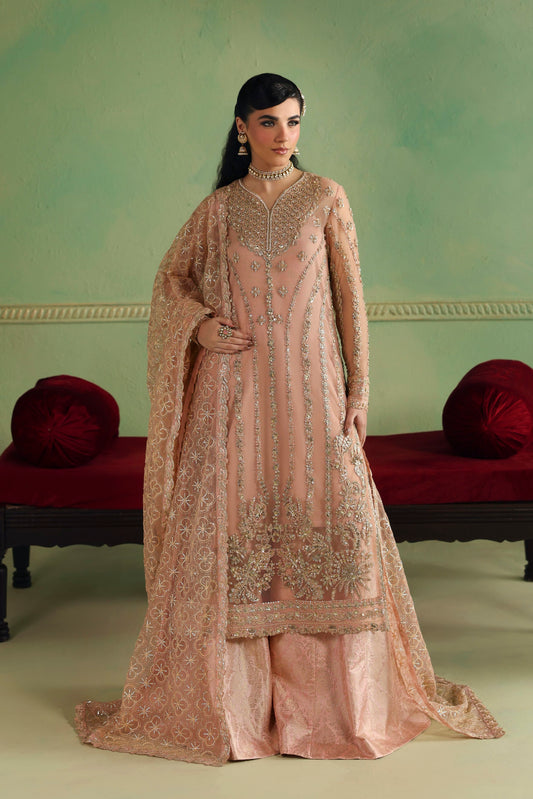Akbar Aslam Arshia hand-embellished net shirt with jamawar trouser