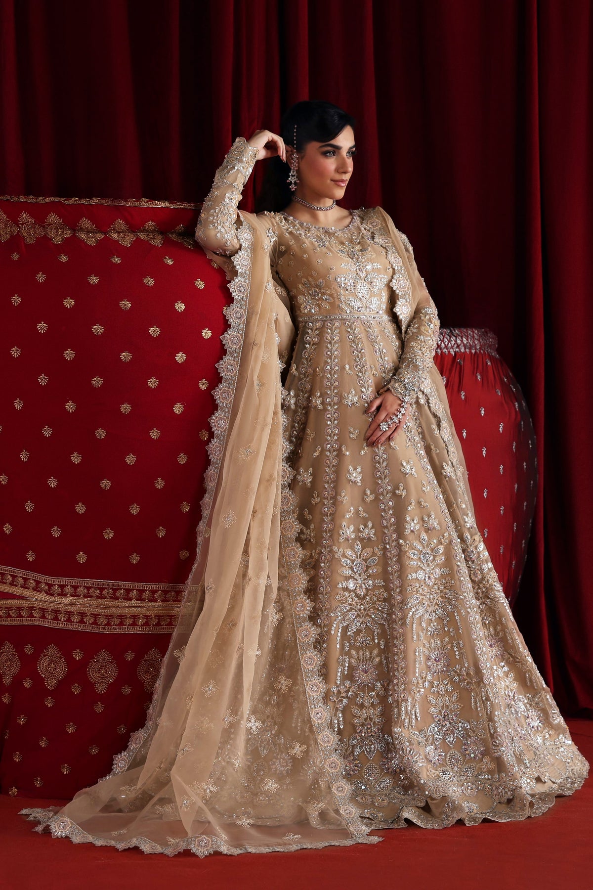 Akbar Aslam Parisa embellished organza blouse detail