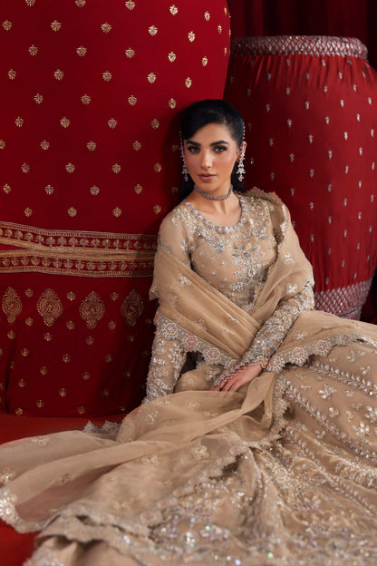 Akbar Aslam Parisa back view of organza blouse and lehenga