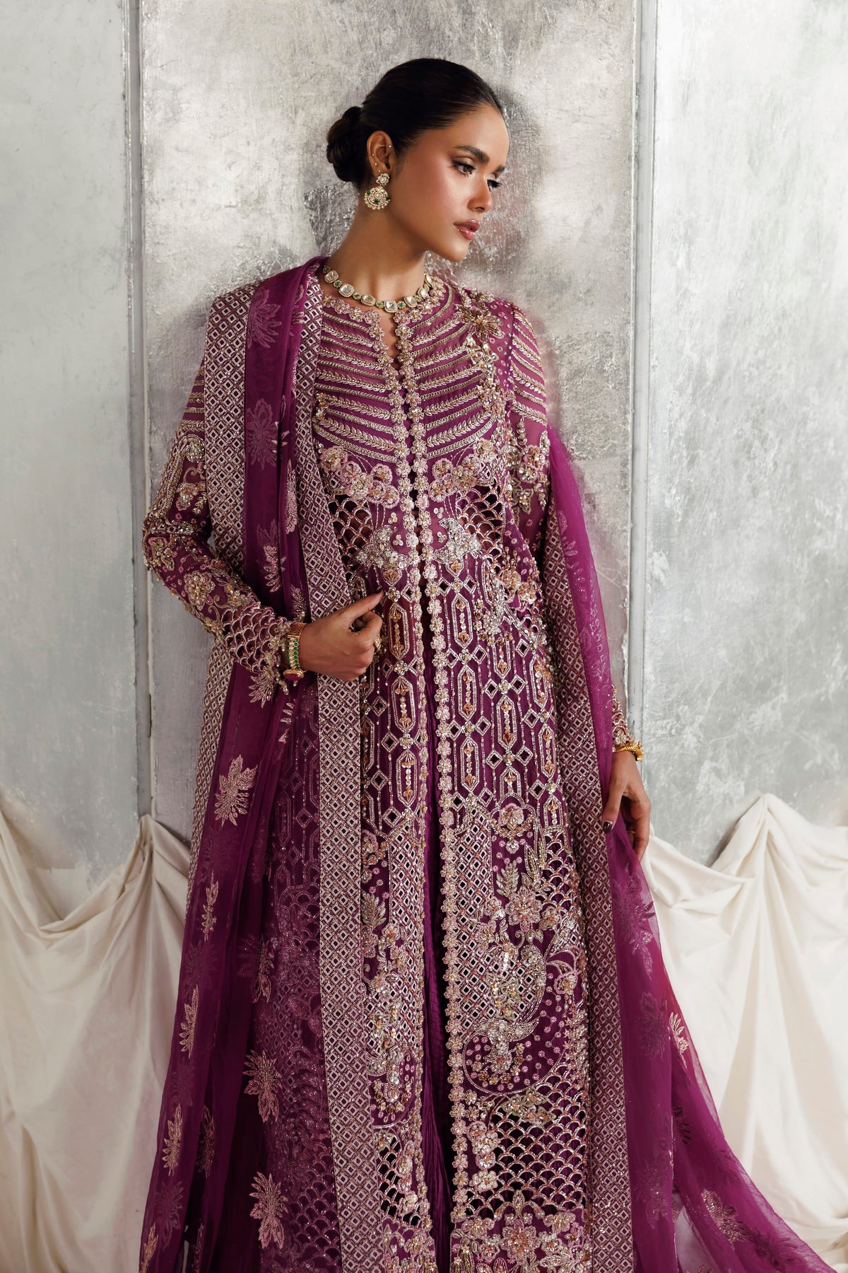 Akbar Aslam Laira hand-embellished organza front