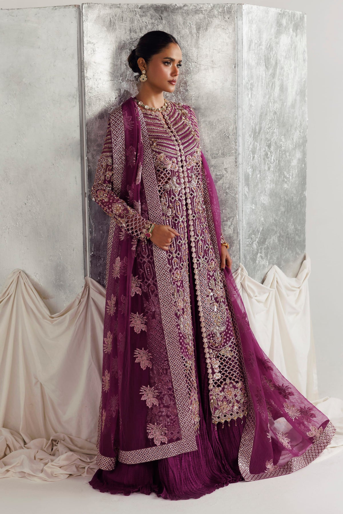 Akbar Aslam Laira raw silk trouser