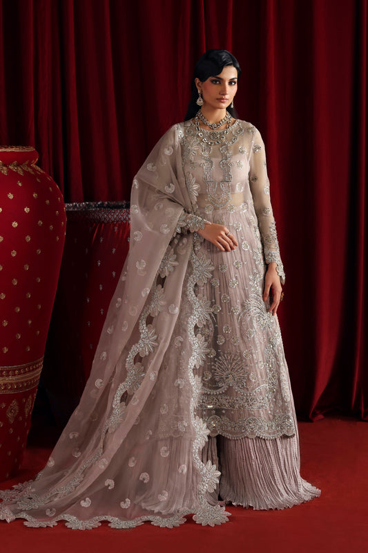 Akbar Aslam Shahnaz hand-embellished organza shirt with raw silk sharara