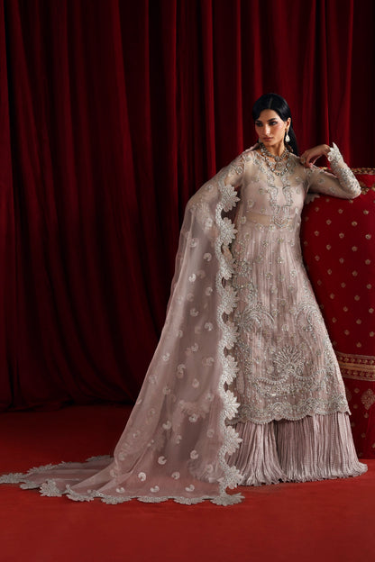 Akbar Aslam Shahnaz embellished organza neckline detail