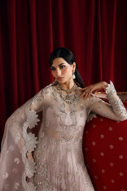 Akbar Aslam Shahnaz side view of organza shirt and sharara