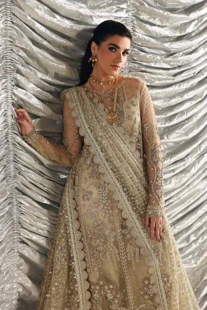 Akbar Aslam Roshanara side view of embroidered net shirt