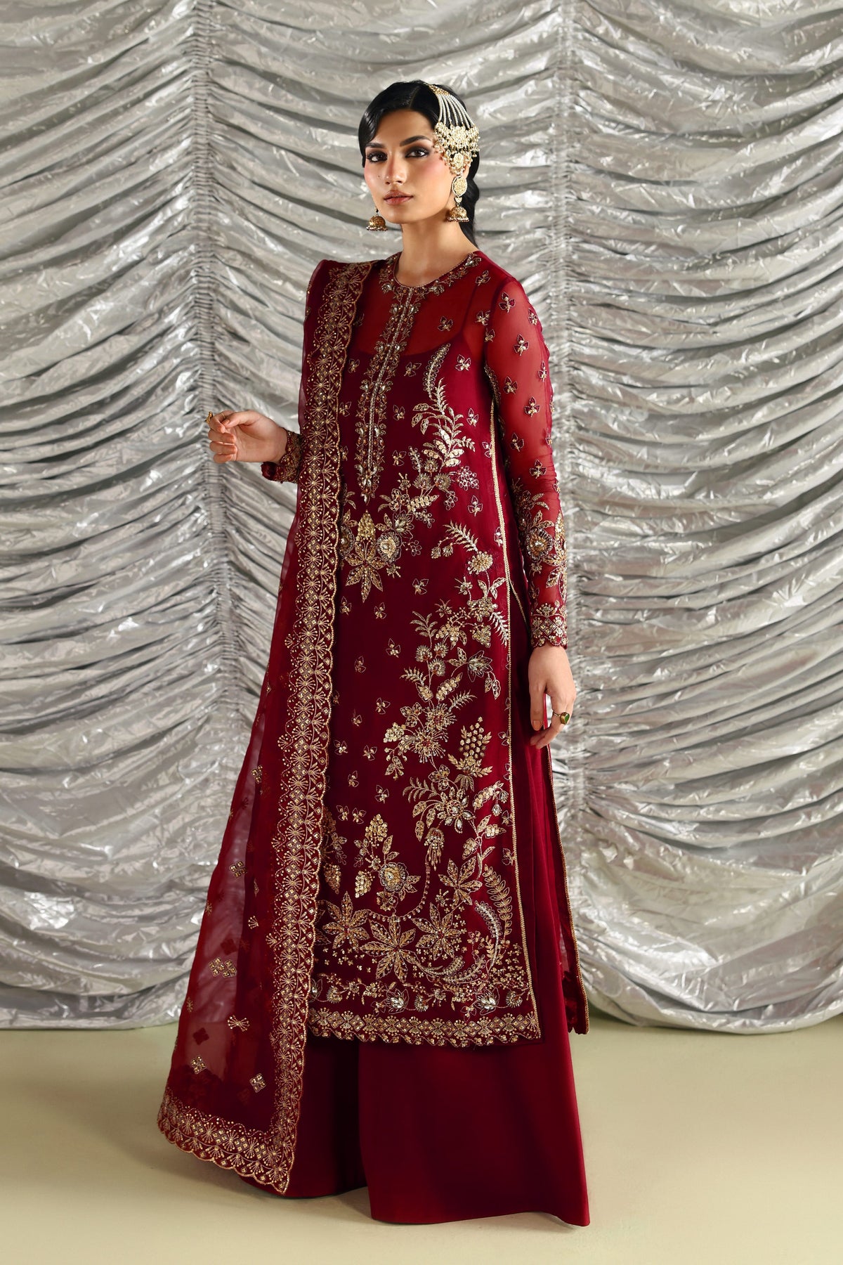 Akbar Aslam Dilafroz hand-embellished sleeves close-up