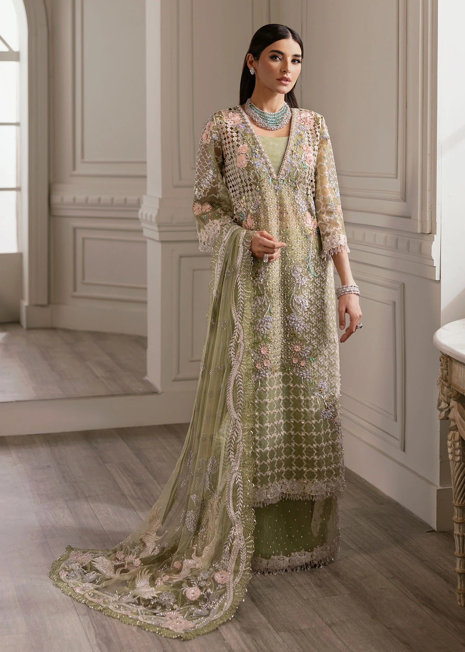 Shop CRIMSON X SAIRA SHAKIRA Wedding Formals '24 Sparkle Cascade at Raz Ruya! Huge discounts on luxury Pakistani wear with fast delivery to the UK, USA & Canada