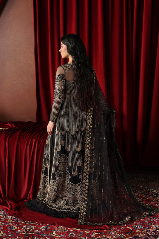 Afrozeh La Fuchsia '26 Chariot Pakistani black formal gown with dupatta