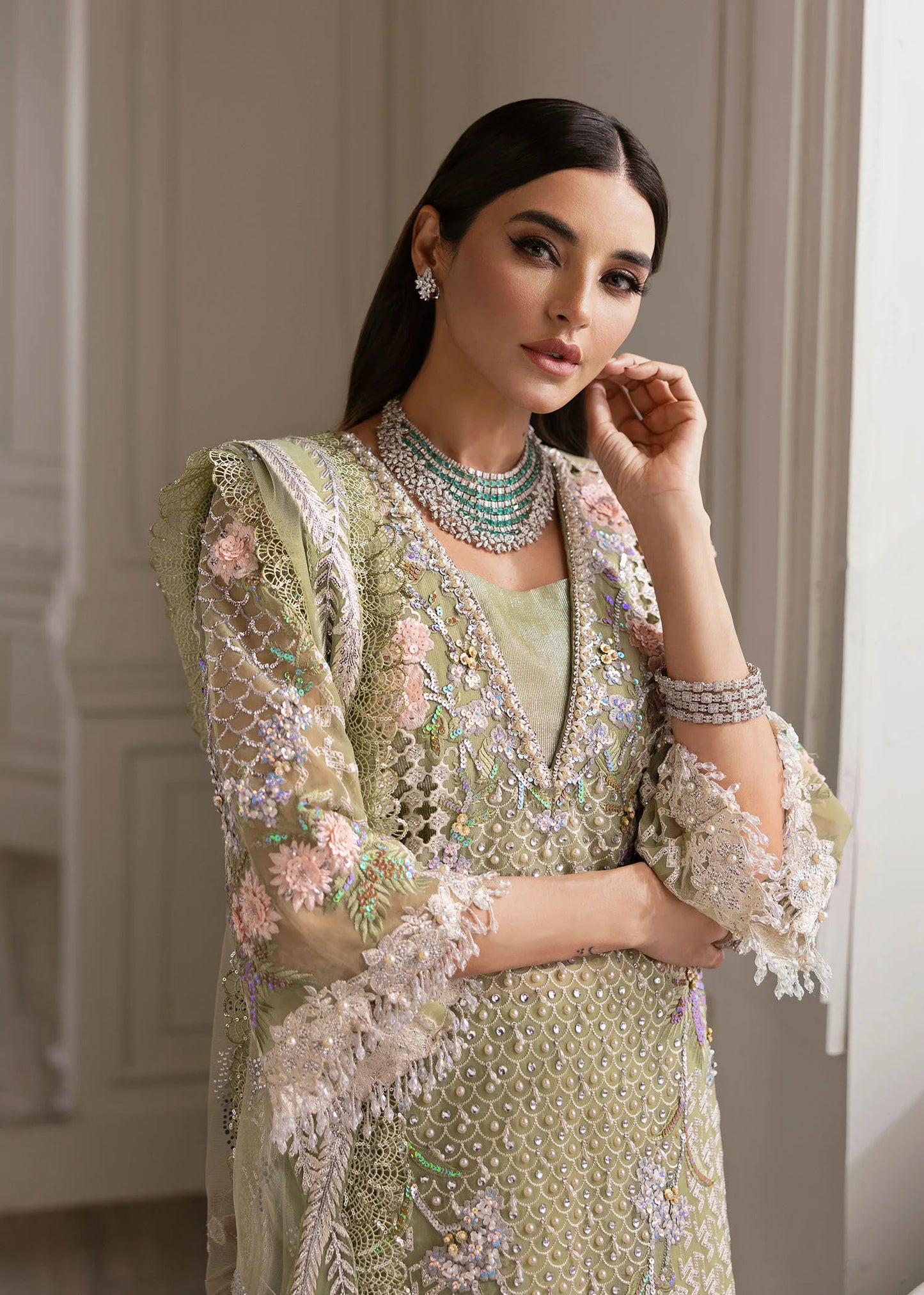 Shop CRIMSON X SAIRA SHAKIRA Wedding Formals '24 Sparkle Cascade at Raz Ruya! Huge discounts on luxury Pakistani wear with fast delivery to the UK, USA & Canada