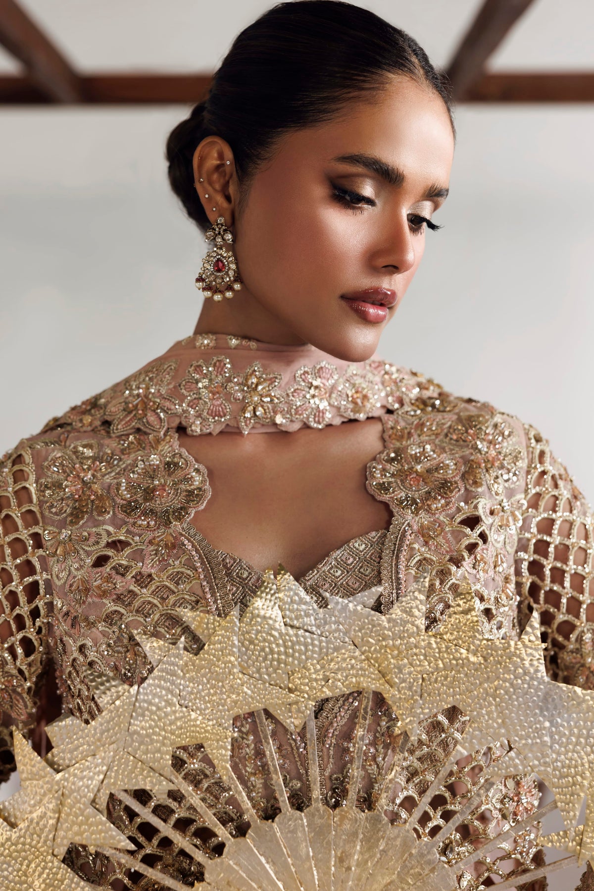Akbar Aslam Livia hand-embellished organza front
