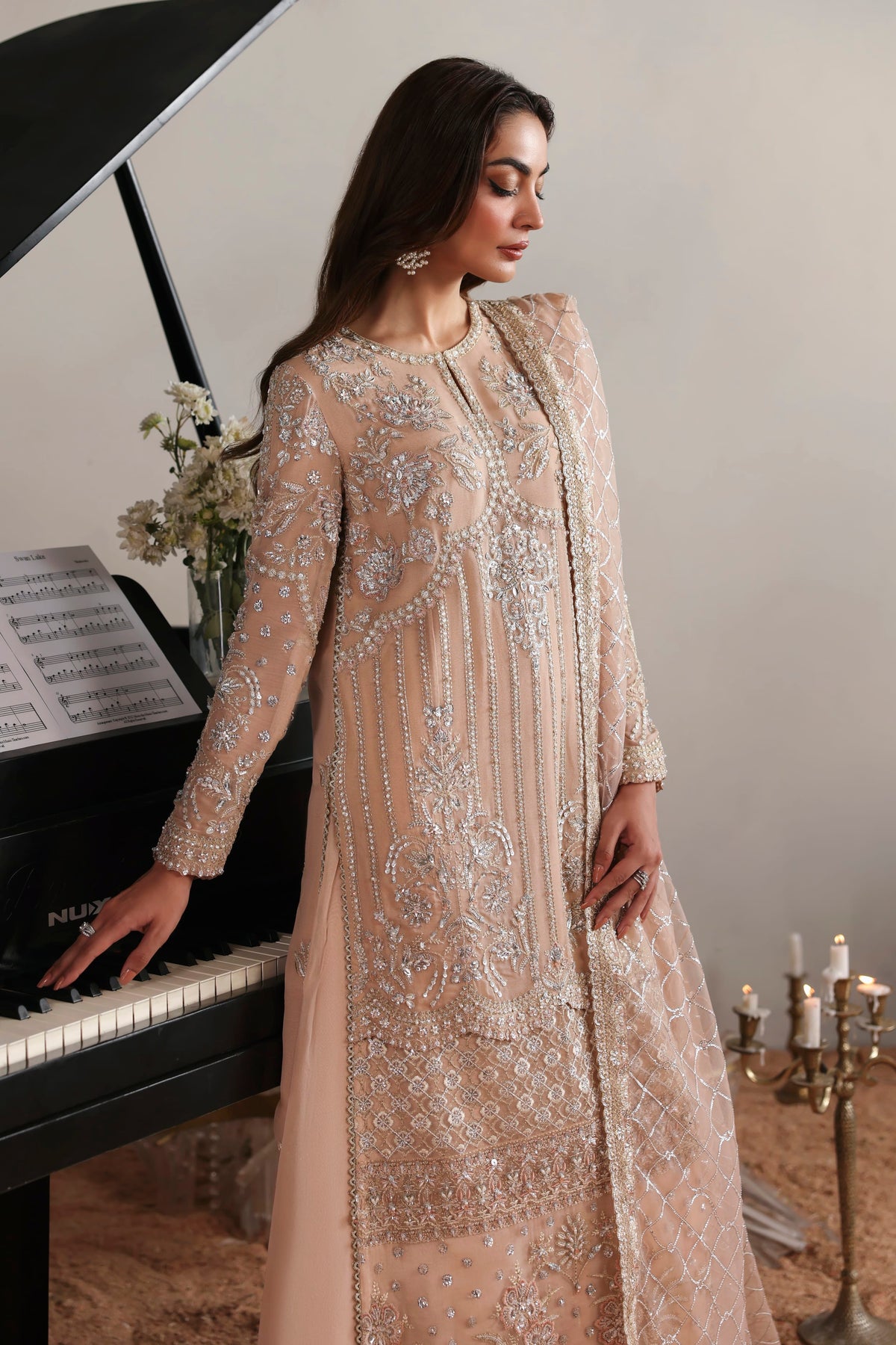 Akbar Aslam Elodie Pakistani sharara suit with net dupatta