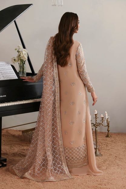 Akbar Aslam Elodie embroidered chiffon sleeves close-up
