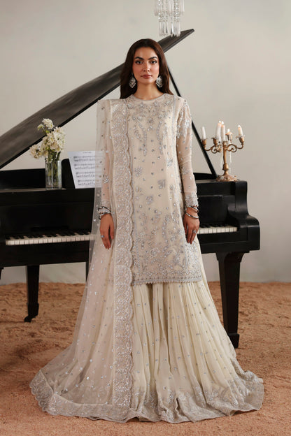 Akbar Aslam Estelle hand-embellished chiffon kameez with gharara