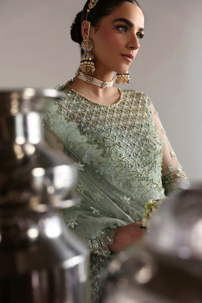 Akbar Aslam Mahsima embroidered net dupatta with organza border