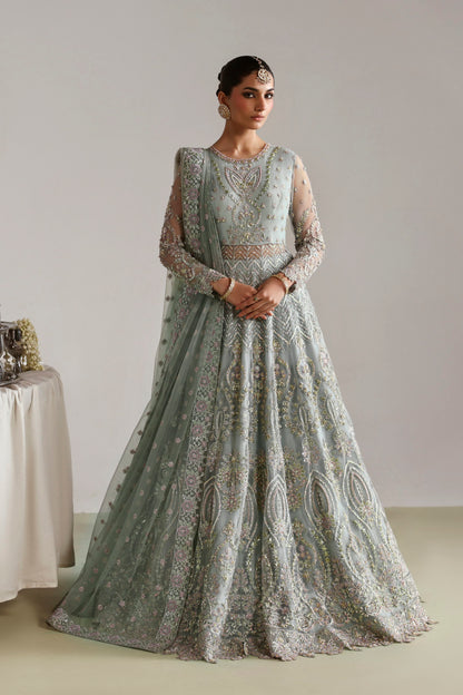 Akbar Aslam Zebunnisa hand-embellished net blouse with panelled skirt