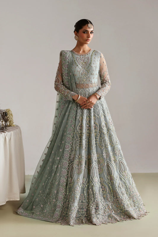 Akbar Aslam Zebunnisa hand-embellished net blouse with panelled skirt
