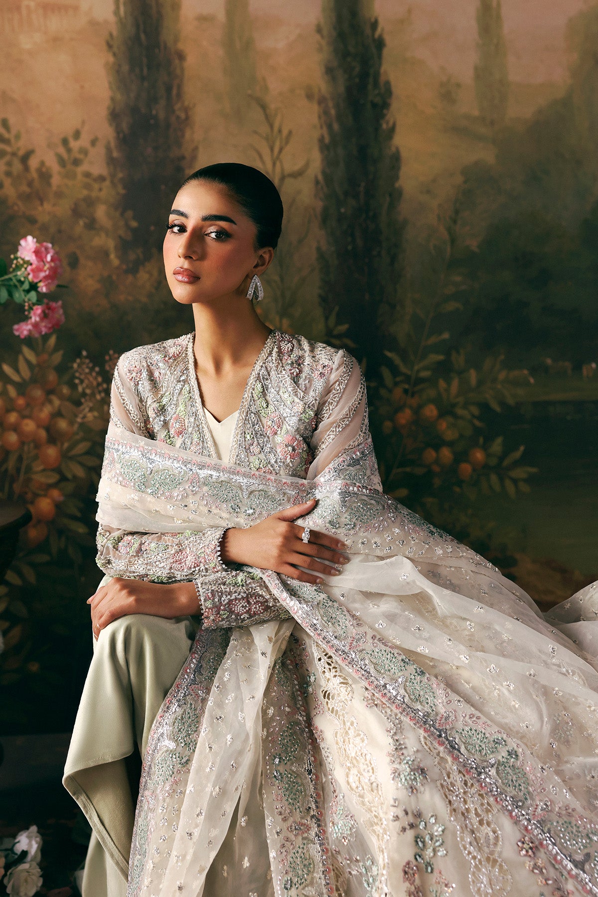 Queen by Afrozeh – Pakistani nikkah ivory gown