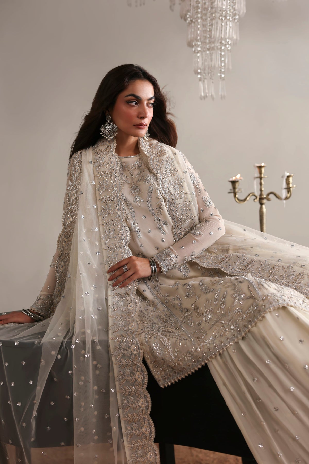 Akbar Aslam Estelle back view of chiffon kameez
