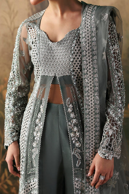 Crescent by Afrozeh – Pakistani wedding guest grey outfit