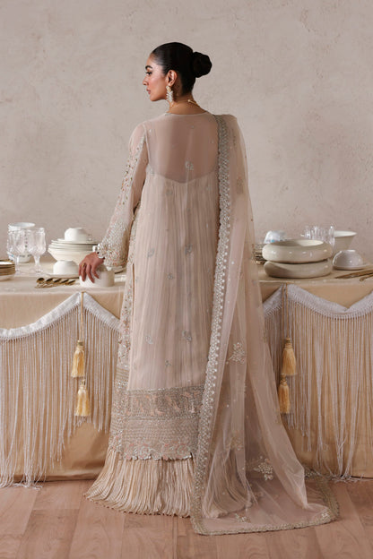 Akbar Aslam Marceline side view of embroidered chiffon kameez
