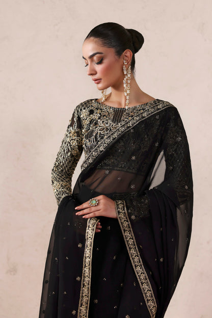 Akbar Aslam Amoura Pakistani chiffon saree formal