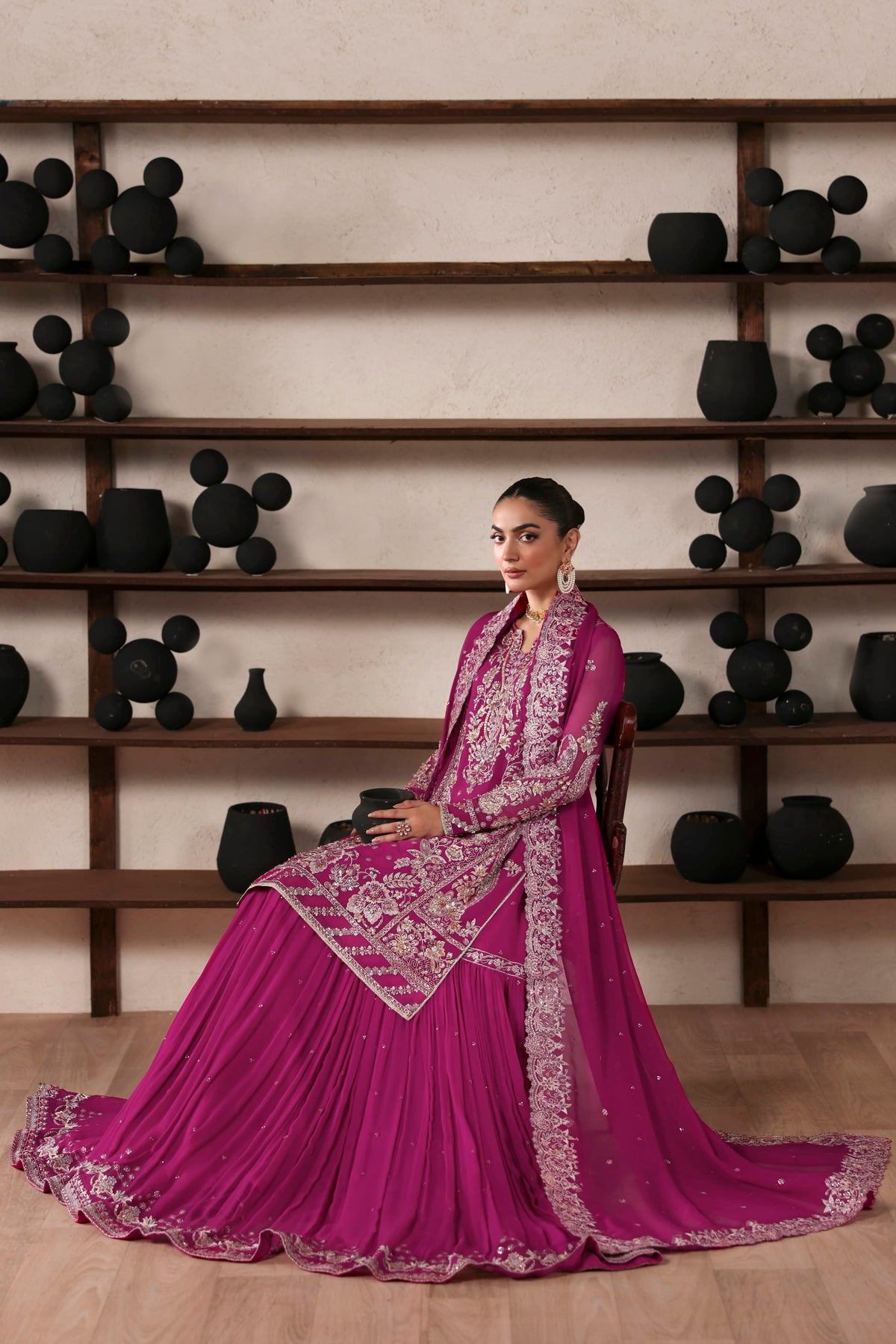 Akbar Aslam Rosalie back view with organza back border