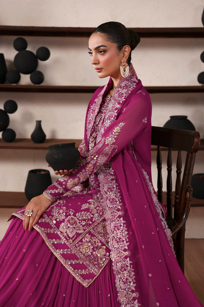 Akbar Aslam Rosalie embroidered chiffon dupatta with organza border