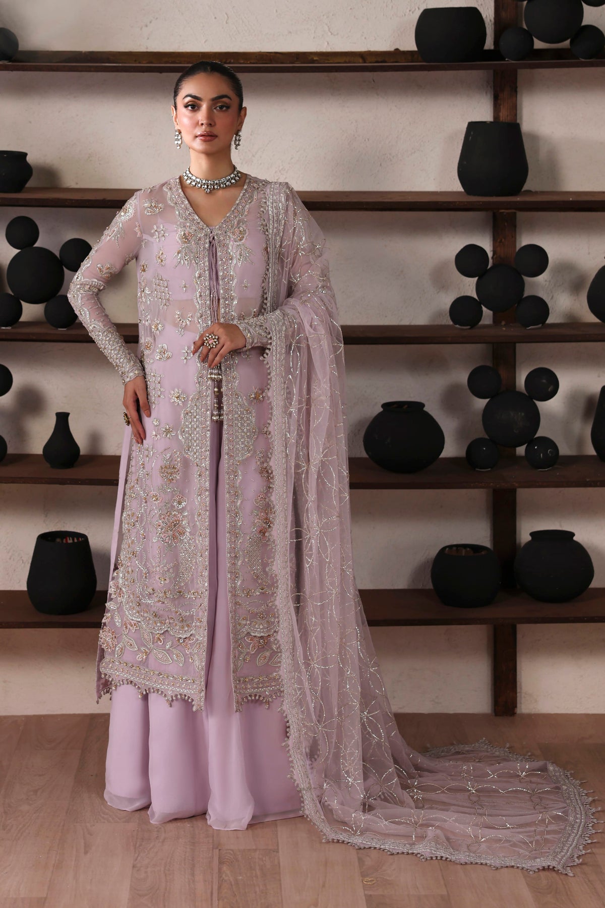 Akbar Aslam Camille Pakistani sharara suit with net dupatta