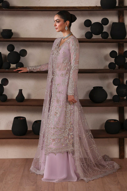 Akbar Aslam Camille side view of chiffon shirt and sharara