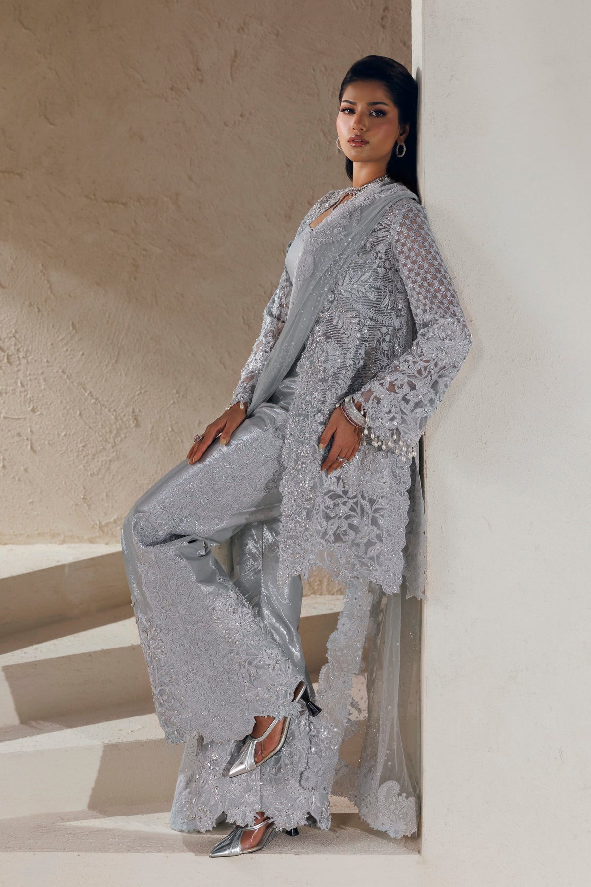 Akbar Aslam Desiree embellished trouser motifs