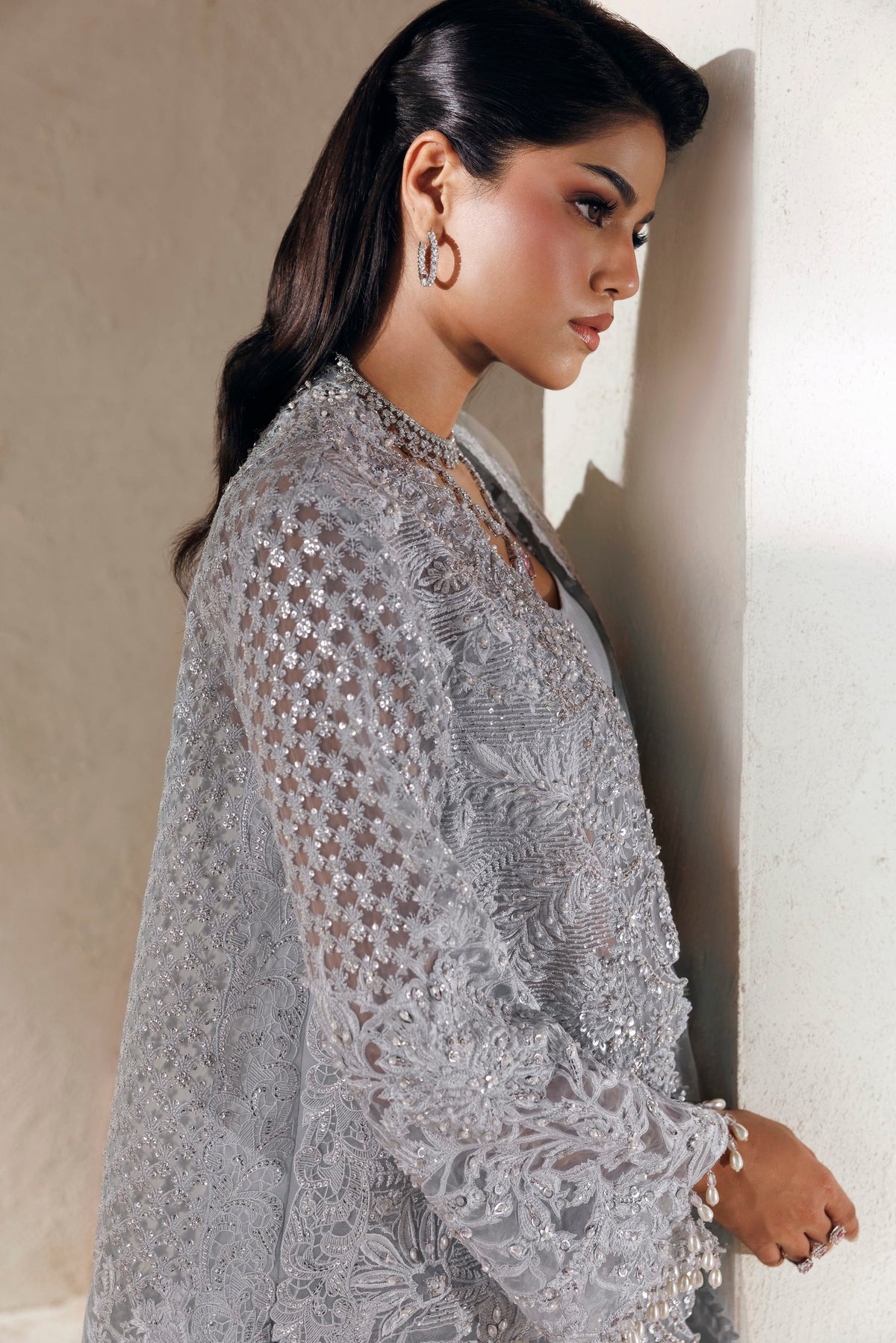 Akbar Aslam Desiree back neckline detail