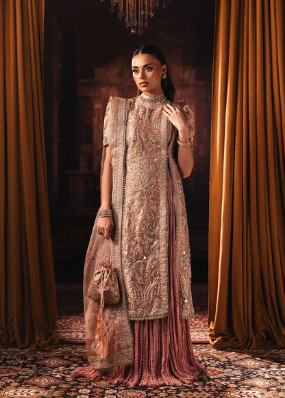Sardinia Rose Reign peach gold zari tissue formal