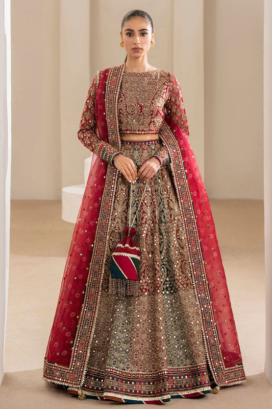 Jazmin WF'24-02 chiffon wedding formal with printed organza dupatta