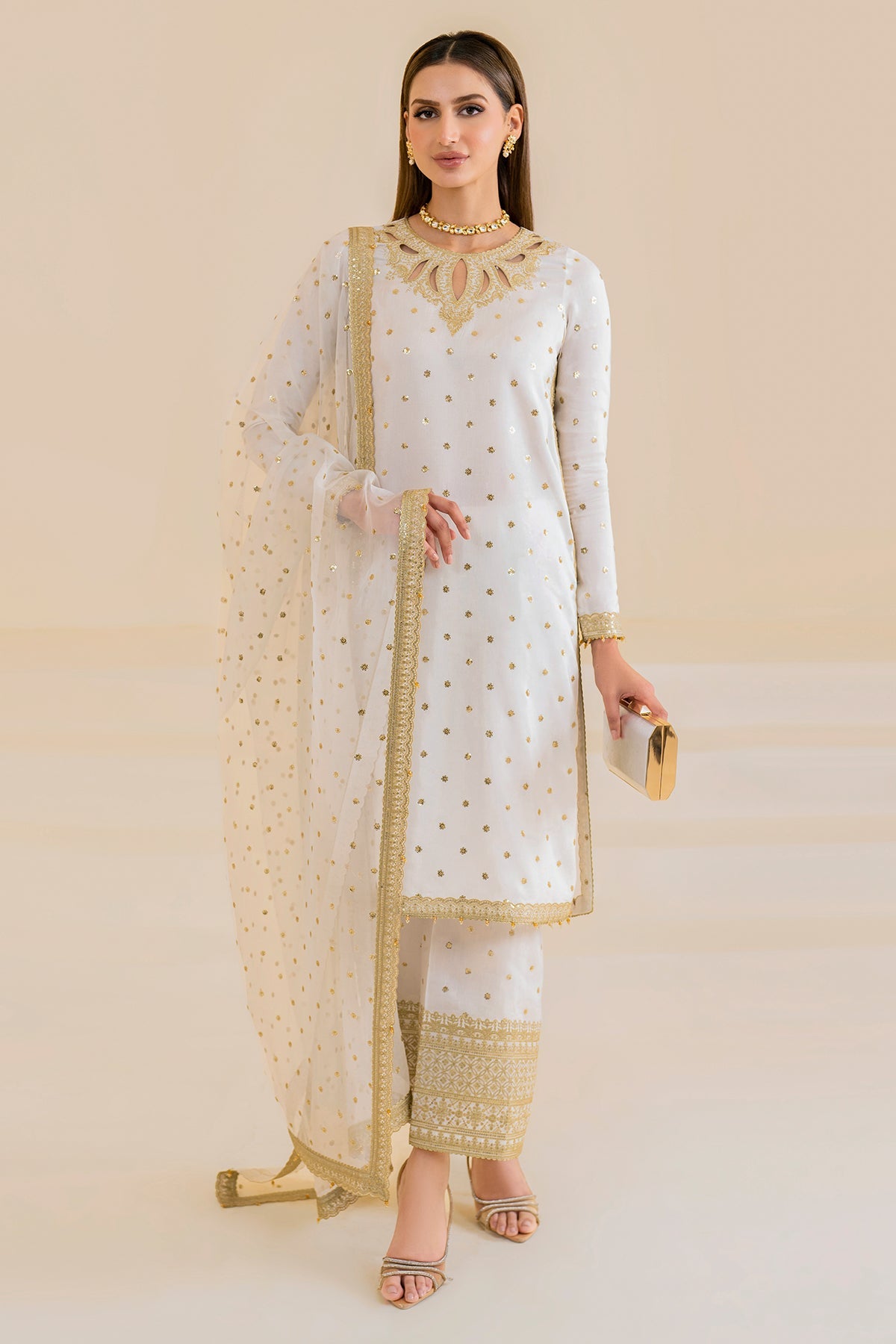 EMBROIDERED RAW SILK UR-7020