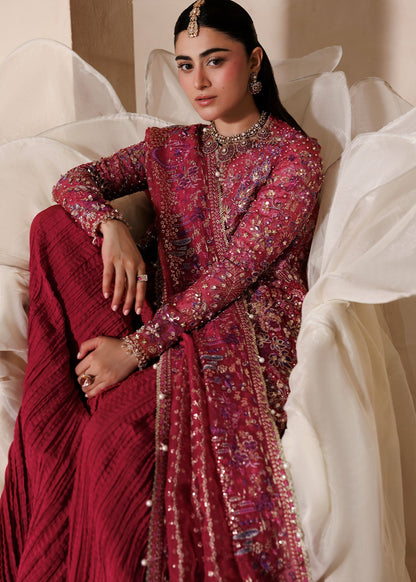 Rosannia magenta Pakistani bridal wear by Sardinia, UK