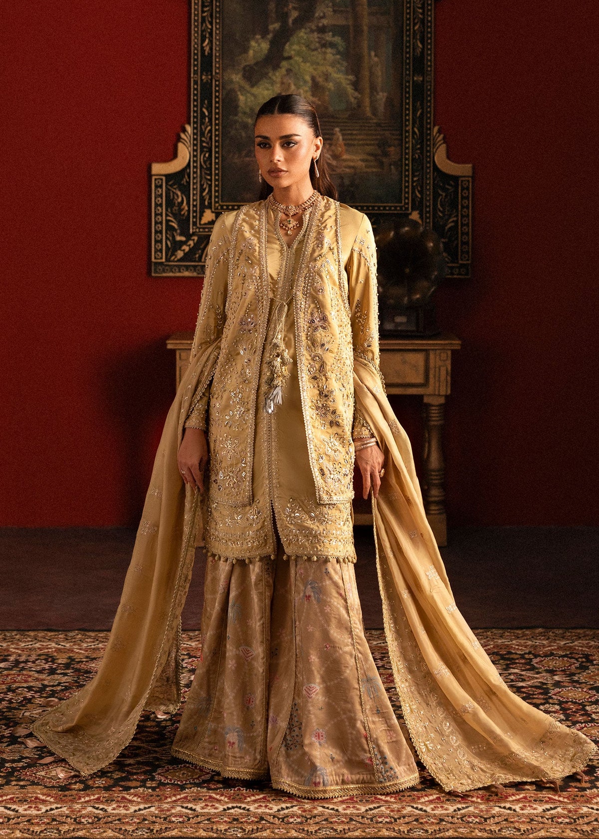 Sardinia Amber Crown yellow tassel silk formal