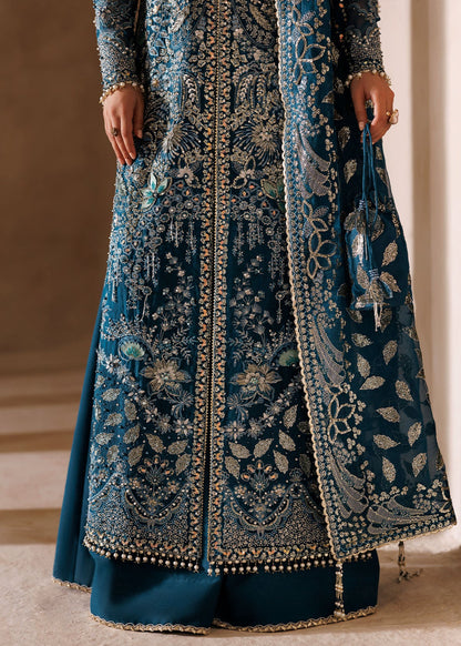 Sylivia teal Pakistani bridal wear by Sardinia, UK