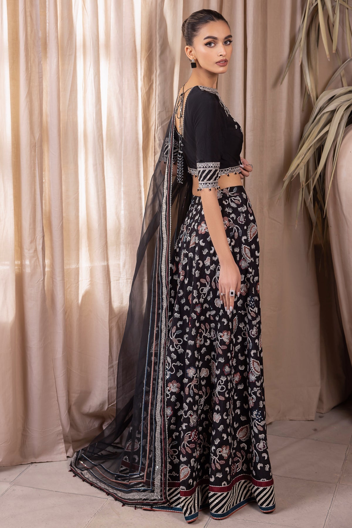 EMBROIDERED RAW SILK UR-7015