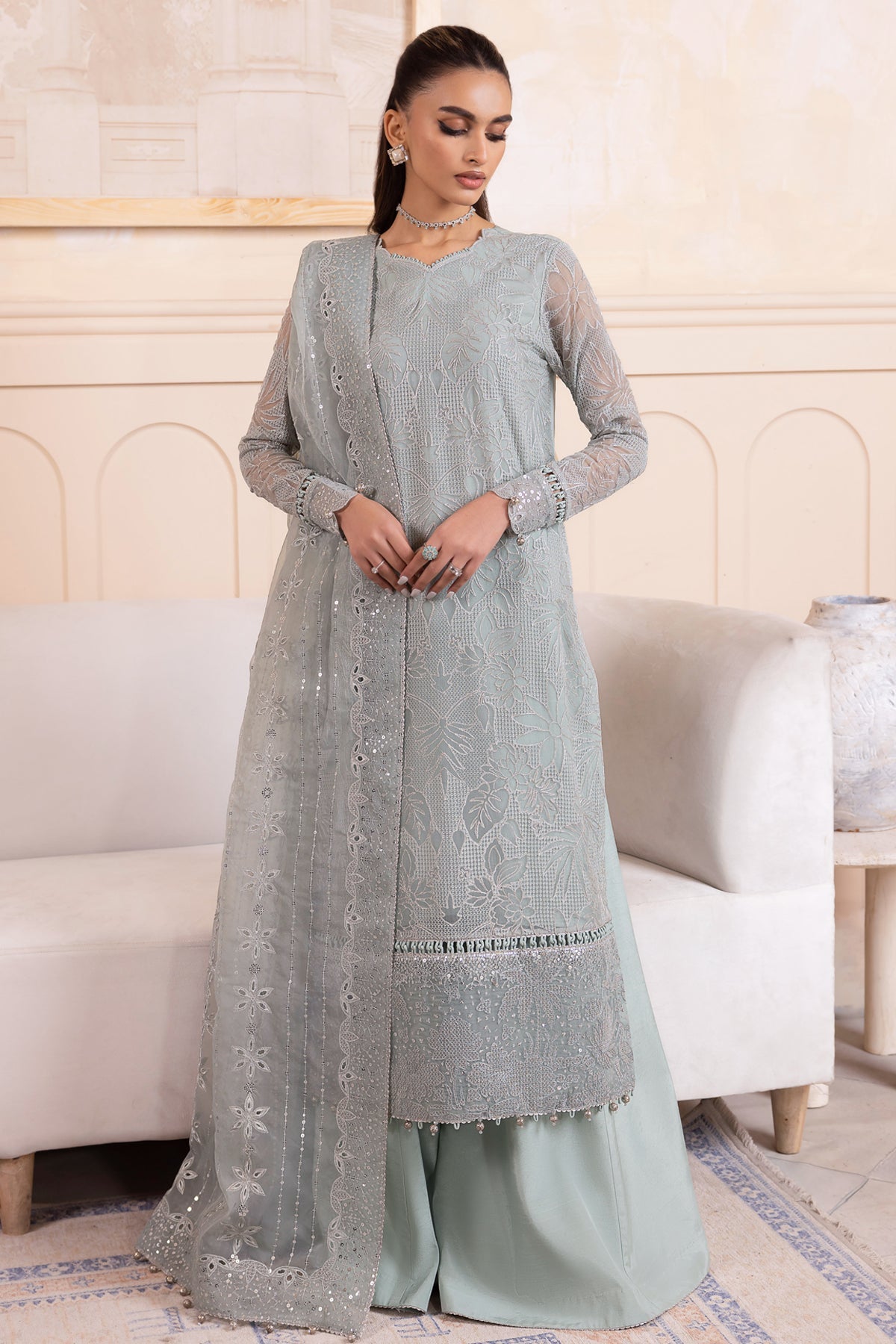 EMBROIDERED CHIFFON UC-3043